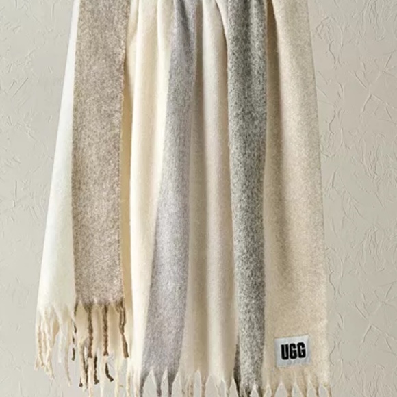 UGG Calyx Faux Mohair Throw Blanket, 50" x 70" NWT Chestnut color - Picture 2 of 3